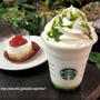 スタバ☆抹茶ホワイトチョコレートフラペチーノとストロベリークッキーチーズケーキ