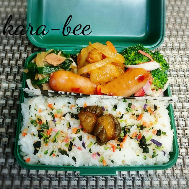 食いしん坊からちゃんの♪晩御飯そのまんま楽チン弁当(笑)