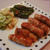 肉巻き豆腐とうすいえんどう豆の玉子とじ