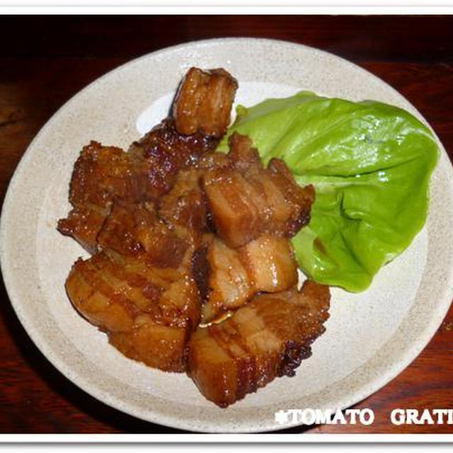 煮豚・日曜日の朝ごはん・イカリングのバター焼・豚汁