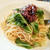 昼からしゅわっとスパークリング日本酒とホタルイカと春キャベツのペペロンチーノ