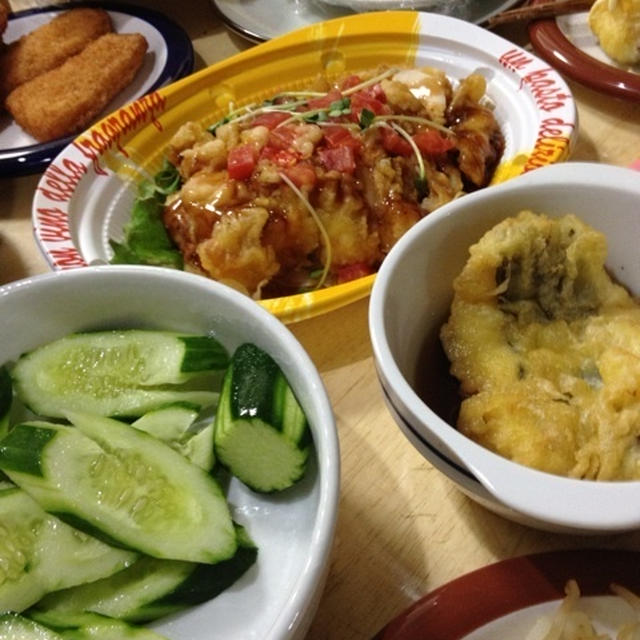 チキンカツで晩酌