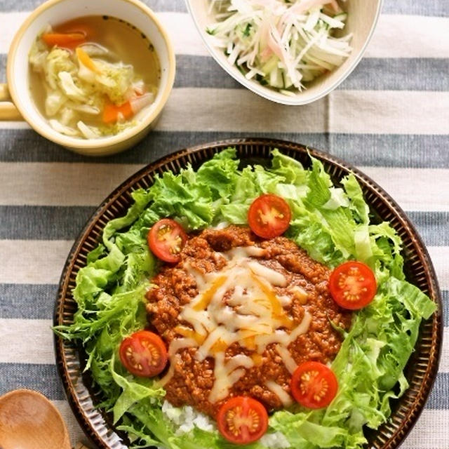 簡単！ミートソースでタコライス風
