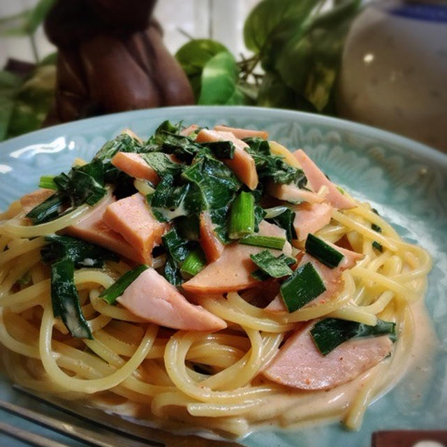 キムチに牛乳！このギャップにやられた☆ニラのキムチクリームパスタ☆