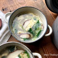 椎茸と水菜のかきたま中華スープ♡【#簡単#レシピ#スープ】