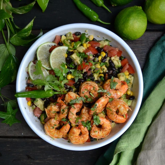 Black Bean and Shrimp Salad ブラックビーンと海老のサラダ