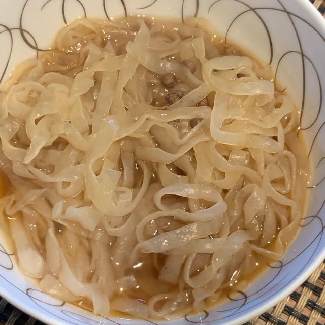 蒟蒻中華麺、パセリとたけのこのお浸し