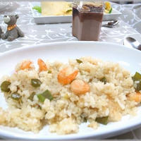 炊飯器ポチッと♪海老ピラフ
