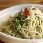 ふきのとうとソーセージのパスタ