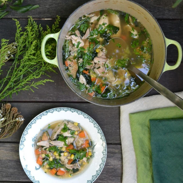 Roasted Chicken Soup ローストチキンの残りで作るスープ