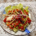 ＜タコとトマトの冷製パスタ＞と、新潟県胎内市「とんかつ志加豪 (トンカツシカゴ)」  by はらぺこ準Junさん