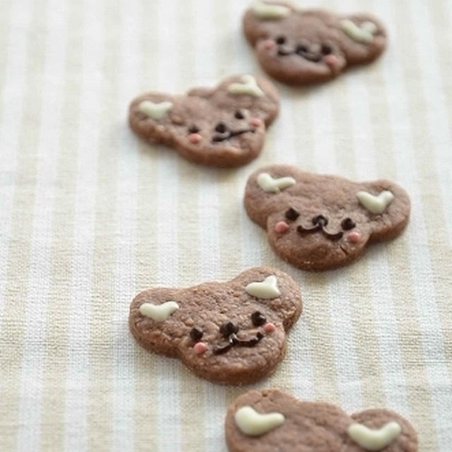 バレンタイン❤くまさん＆ハートのチョコクッキー