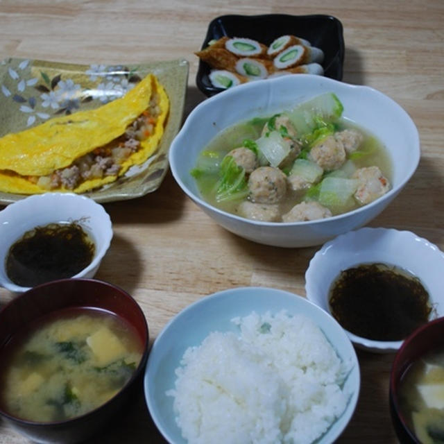 昨夜は白菜と肉団子の煮込みなど～！