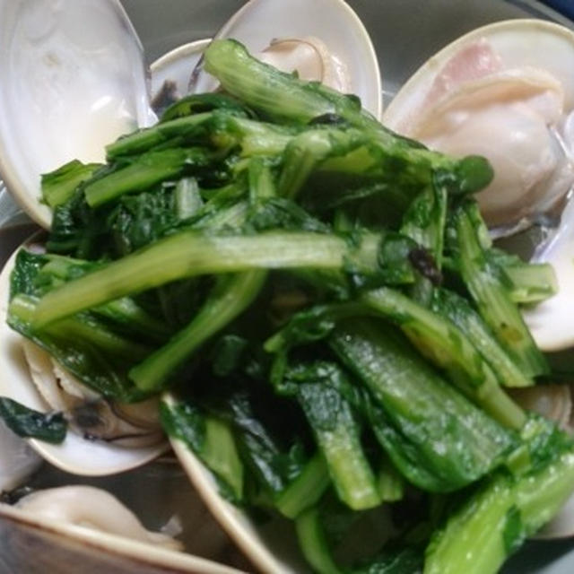 野郎飯流・アサリと小松菜の酒蒸し
