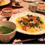 雛祭りの夕ご飯は、菜の花と帆立のちらし寿司♪