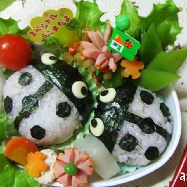 簡単てんとう虫のお弁当。(キャラ弁)