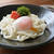 釜玉うどんの明太子をのせ