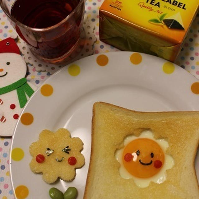 リプトンひらめき朝食♡お花のエッグトースト＆ストレートティー