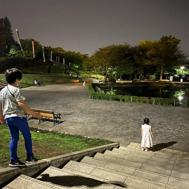 パパと子供達の夜遊び