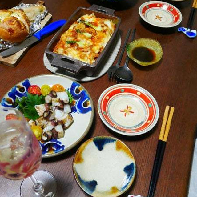 水蛸の炙り、豚しゃぶサラダに小鰯とか~♪