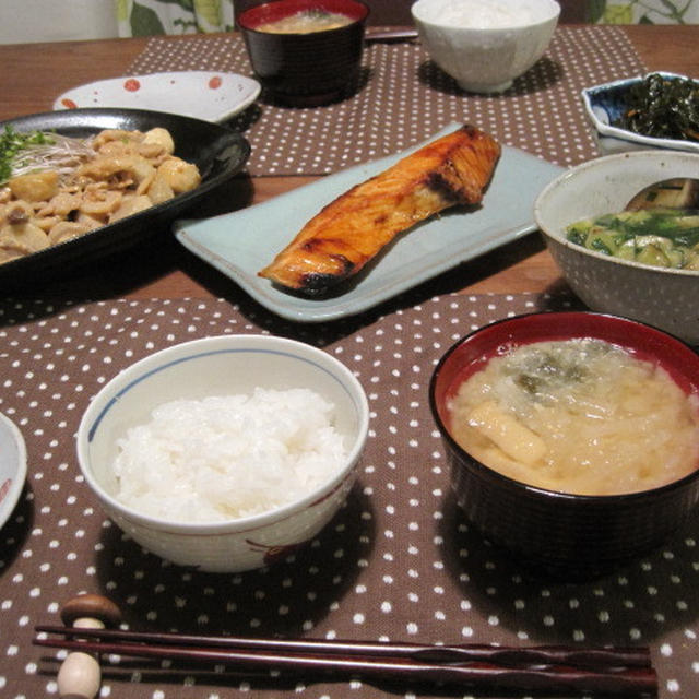 豚肉と里芋の味噌マヨ炒め