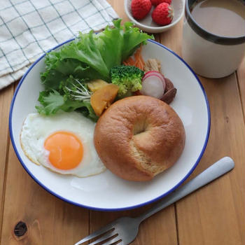 ベーグルプレート朝ごはん♡