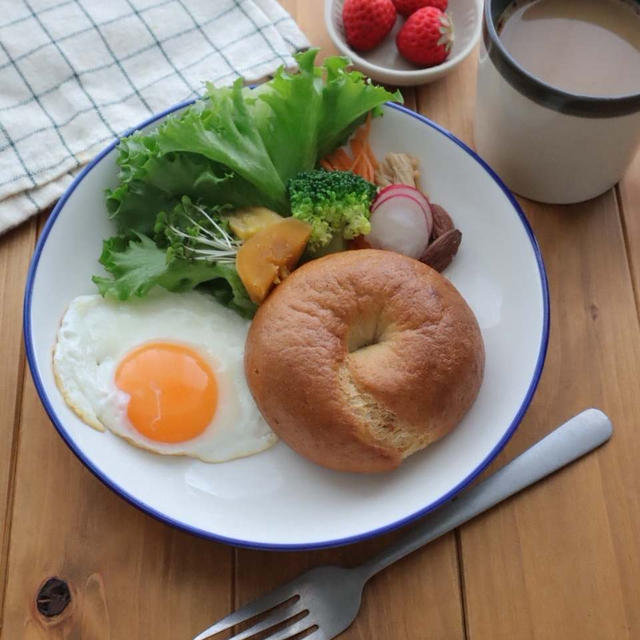 ベーグルプレート朝ごはん♡