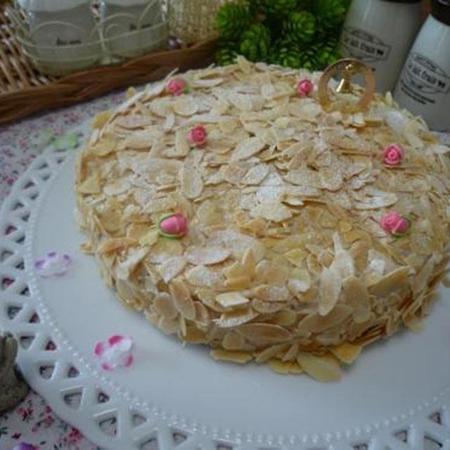 プラリネクリーム入りケーキ作りました！