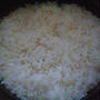 湯立てで白米（９６５）。。。宮城県栗っこ栗原産特別栽培米やまのしずく・白米（あいざわ米店）と茨城県産うまかっぺコシヒカリ玄米・新米（あいざわ米店）