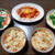 【家ごはん】 簡単混ぜご飯♪　[レシピ] 韓国風新玉サラダ / ほうれん草とカニカマのチーズ入り茶碗蒸し / 鶏肉と人参の混ぜご飯