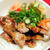 豚バラ肉のバター醤油ケイパー丼
