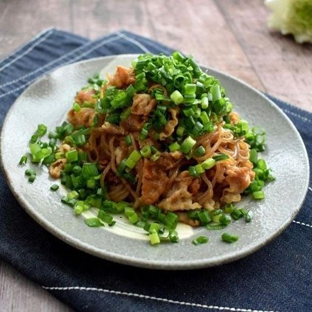 豚バラ肉と糸こんにゃく炒め　素敵アイディアです～