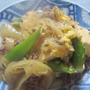 「ひき肉と玉葱と豆腐のすき焼き風煮込み」