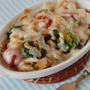 お野菜コロコロ♪エビと野菜のタンドリーチキン風グラタン