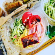 スヌーピー冷やし中華弁当＆東京銀座「トリコロール本店」さんで「サバランオランジェ」と「アイスカフェオレ」う～ん正統派ブレンドのアイスカフェオレ美味♪サバラン最高！！