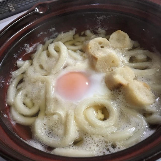 うどん半玉鍋焼きうどん(￣▽￣;)