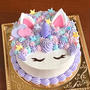 ゆめかわいい♡紫カラーのユニコーンケーキ