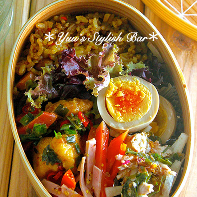 寝坊したってへっちゃら♡詰めるだけで完成♡『揚げ鶏のニラトマナムル弁当』《簡単*節約*作り置き*お弁当》