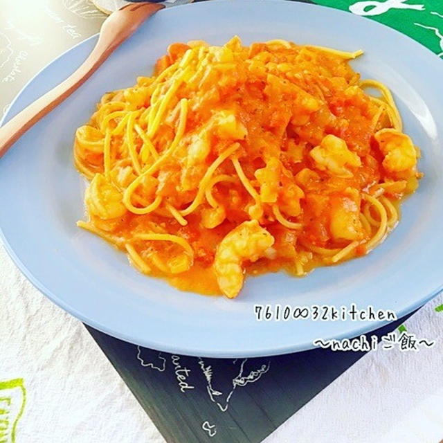 海老のトマトクリームパスタ