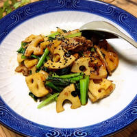 レンコンと豚肉のオイスー炒め