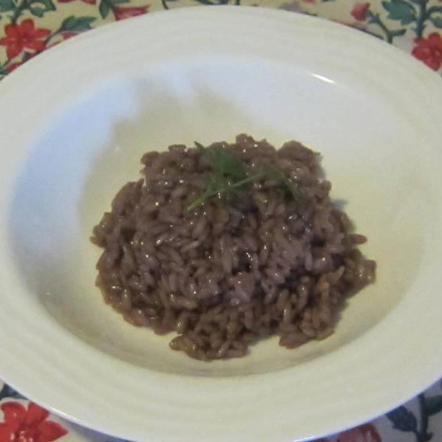 アマローネのリゾット(Risotto all'Amrone)と鶏肉のコンフィ