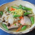 鮭と白菜と茸のスープ仕立て
