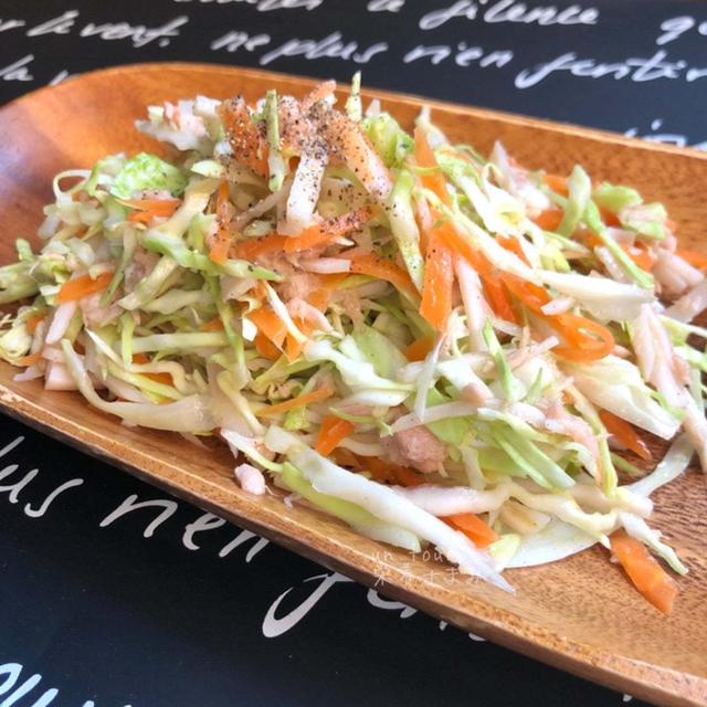 【シャキシャキれんこんで肥満予防】せん切りレンコンの彩りツナサラダ♡レシピ