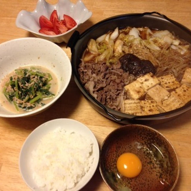 昨夜はすき焼きなど～