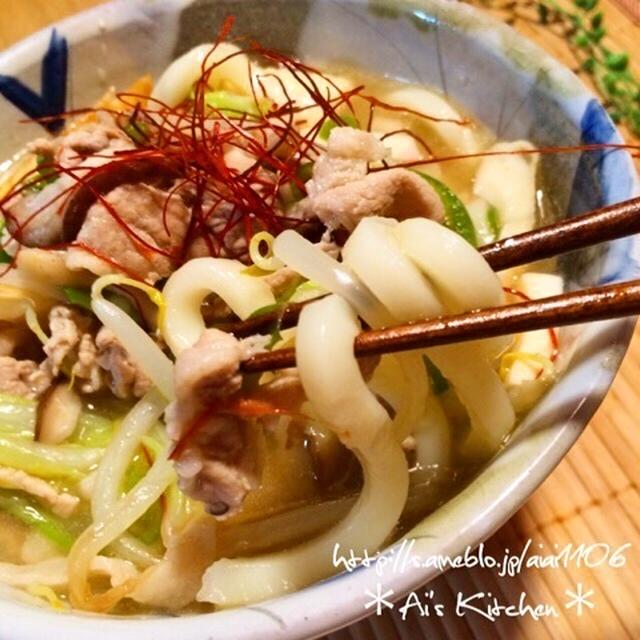 冷蔵庫にあるもので♡ワンポットちゃんぽんうどん♡