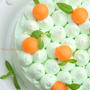 Pastel Green Cake with Cantaloupe Balls真ん丸メロンのせパステルグリーンのケーキ