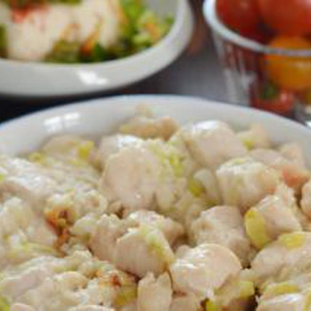 ねぎにまみれひと口鶏とピーマン豆腐のごはんの日。床材はこれ！