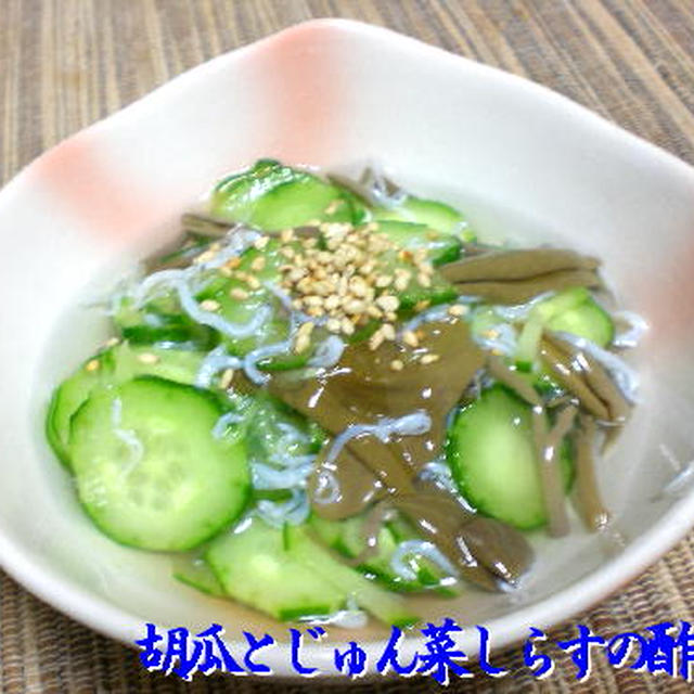 胡瓜とじゅん菜しらすの酢の物