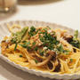 鯖の味噌煮としょうがのパスタ