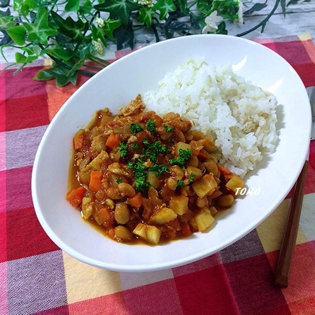 スパイスアンバサダー♪福豆消費にも！五目豆風スパイスカレー